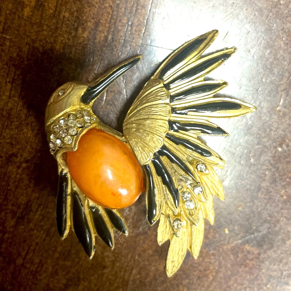 Rhinestone, Hummingbird Brooch